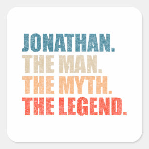 Jonathan Mannen Myten Legenden Fyrkantigt Klistermärke