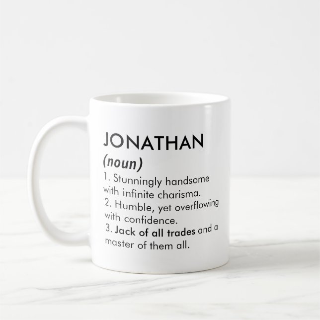 Jonathan namn, Redigerbart namn, Anpassat namn Kaffemugg (Vänster)