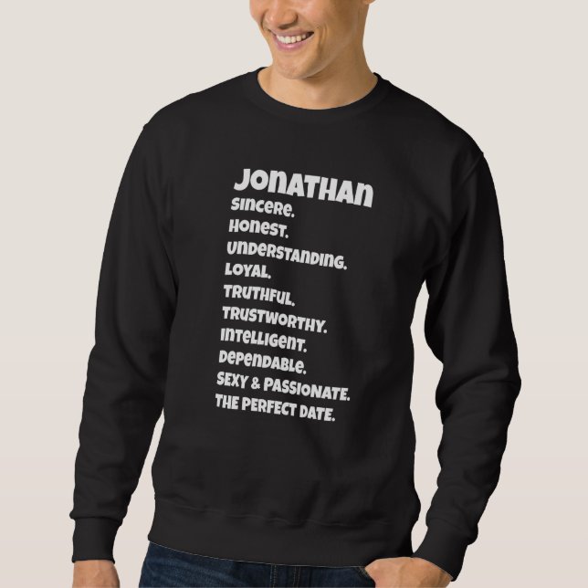Jonathanperfekta dejtkvaliteter Sarksatisk talesät Lång Ärmad Tröja (Framsida)
