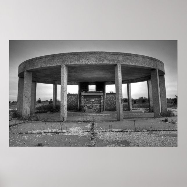 Jones Beach Gazebo (Black and White) Poster (Framsidan)