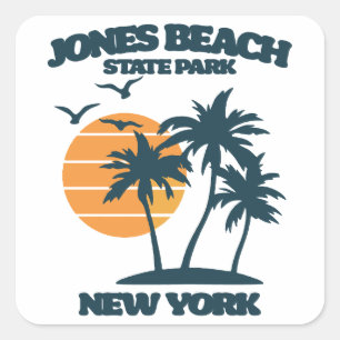 Jones Beach Long Island New York Fyrkantigt Klistermärke