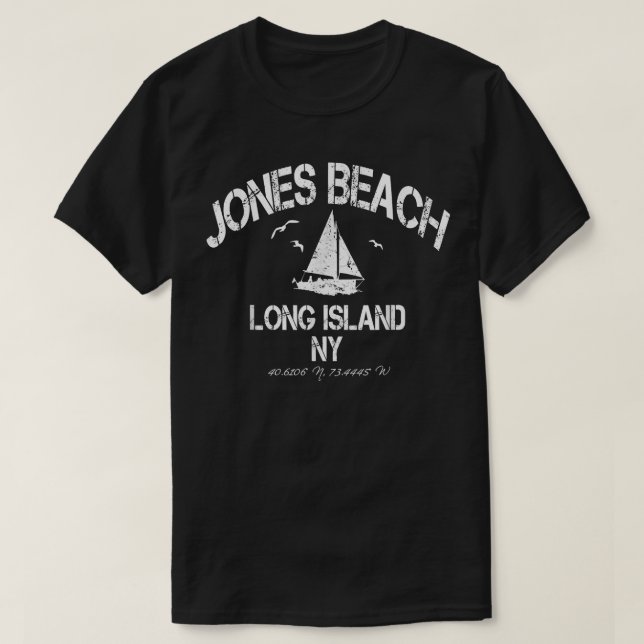 Jones Beach Long Island New York Nautical Distress T Shirt (Design framsida)