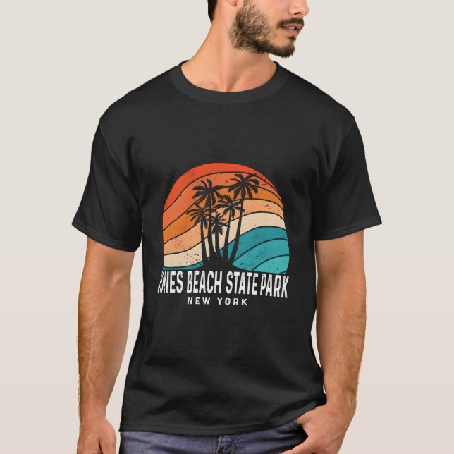 Jones Beach State Park New York Handflatan Träd Be T Shirt (Framsida)