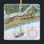 Jones Beach State Park NY-diagram Julgransprydnad Keramik<br><div class="desc">Jones Beach State Park,  NY-prydnadsföremål från nautiskt diagram.</div>