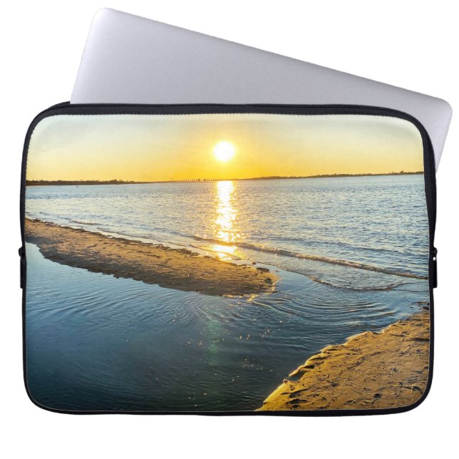 Jones Beach Sunset Beach NY Tryck på laptopsleeve Laptop Fodral (Framsidan)