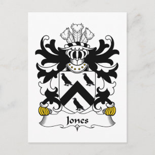 Jones familjvapensköld vykort