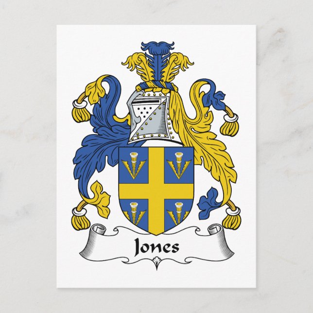 Jones Family Crest Vykort (Framsida)
