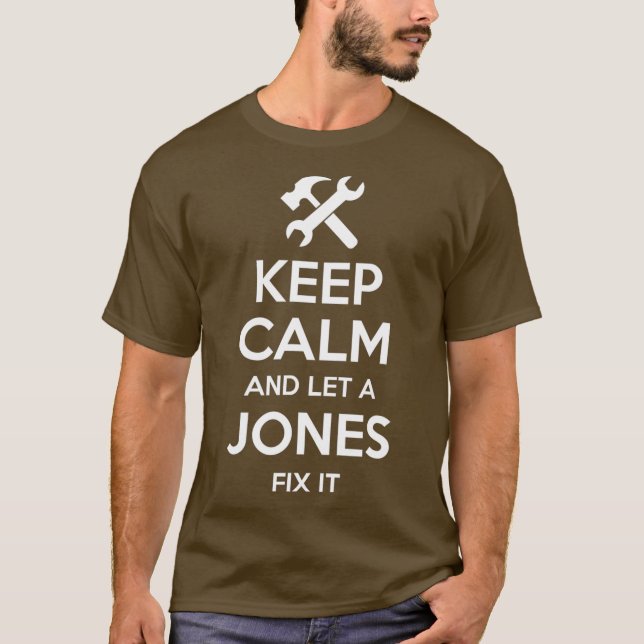JONES Funny Surname Birthday Family Träd Reunion T Shirt (Framsida)