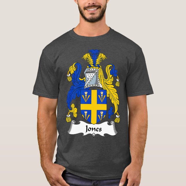 Jones Jackar Arm Family Crest T Shirt (Framsida)