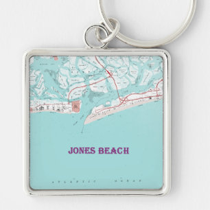 Jones strand New York Fyrkantig Silverfärgad Nyckelring