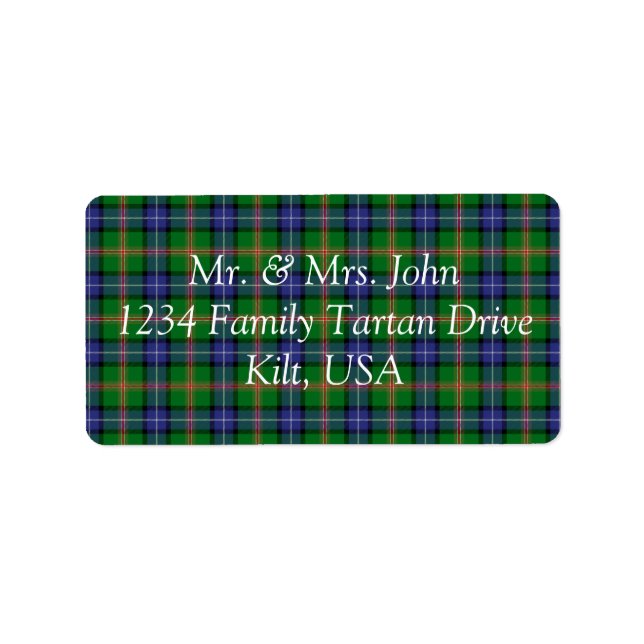 Jones Tartan Label Adressetikett (Framsidan)