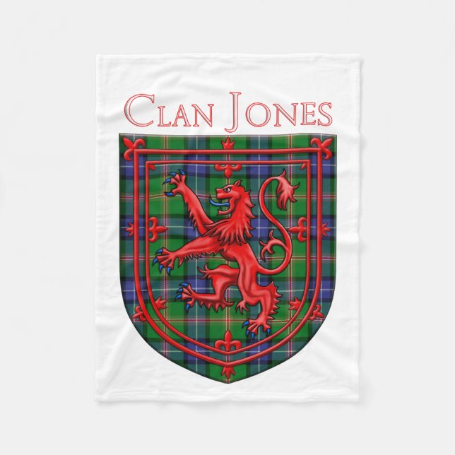 Jones Tartan Scottish Plaid Lion Rampant Fleecefilt (Framsidan)