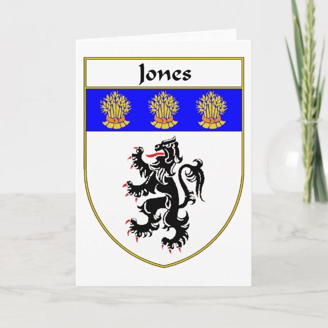 Jones vapensköld-/familjvapensköld (Wales) Helgkort (Framsida)