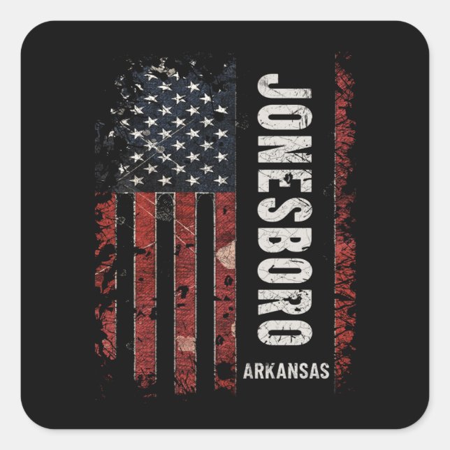Jonesboro Arkansas Fyrkantigt Klistermärke (Framsida)