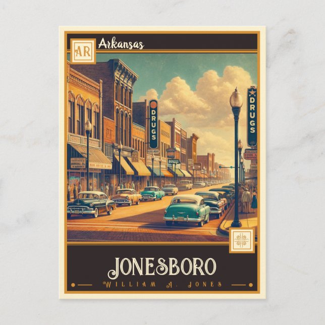 Jonesboro, Arkansas | VINTAGE Vykort (Framsida)