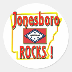 Jonesboro Sten! (rött) Runt Klistermärke