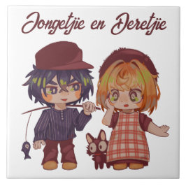Jongetjie en Deretjie Chibi Kakelplatta