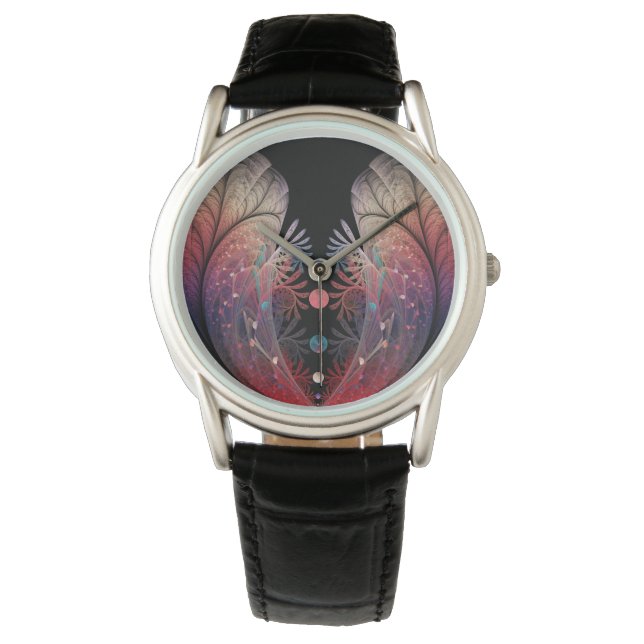 Jonglage Abstrakt Modern Fantasy Fractal Art Armbandsur (Framsida)