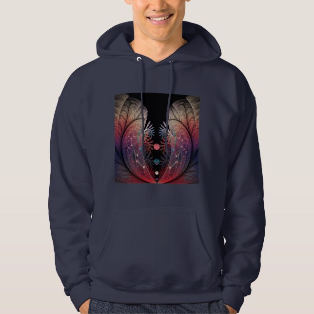 Jonglage Abstrakt Modern Fantasy Fractal Art Hoodie (Framsida)