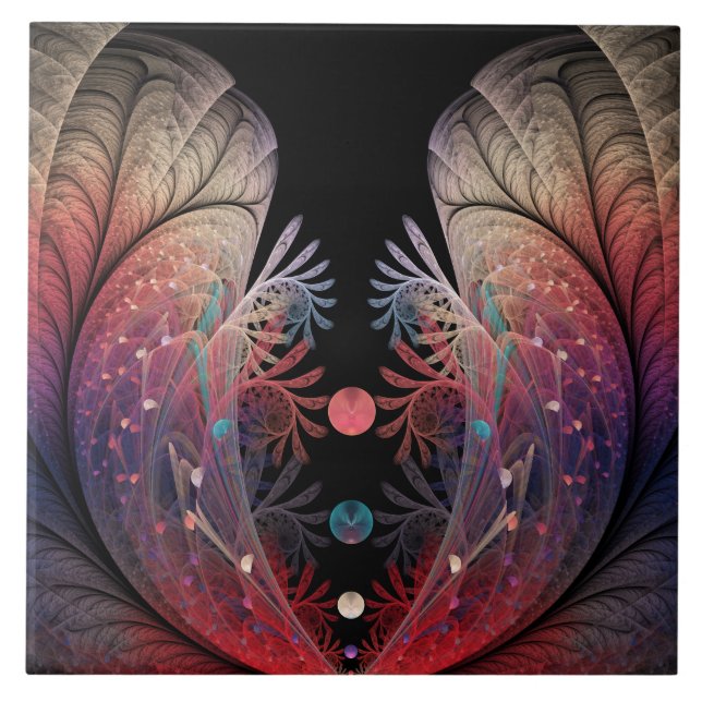 Jonglage Abstrakt Modern Fantasy Fractal Art Kakelplatta (Framsidan)