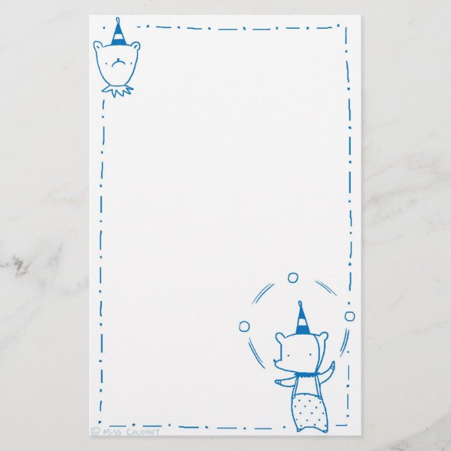 Jonglera cirkusbjörnen brevpapper (Framsida)