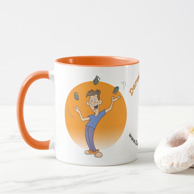 Jonglera granater för Donuts inte! Mugg (Med munk)