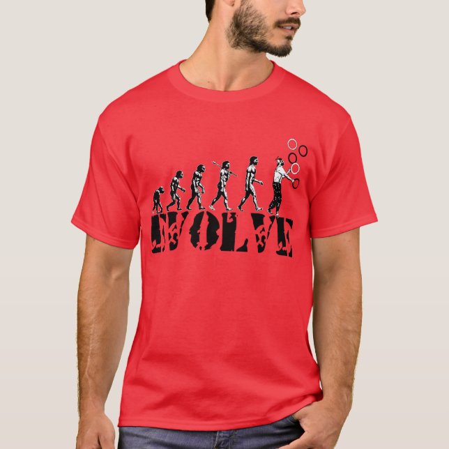 Jonglera jonglören jonglera evolutionsportkonst t-shirt (Framsida)