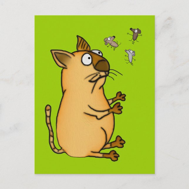 Jonglera katten vykort (Framsida)