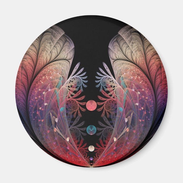 Jonglering Abstrakt Modern Fantasy Fraktal Konst Magnet (Framsidan)