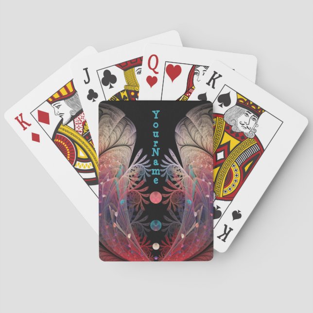 Jonglering Abstrakt Modern Fantasy Fraktal Konstna Casinokort (Baksidan)