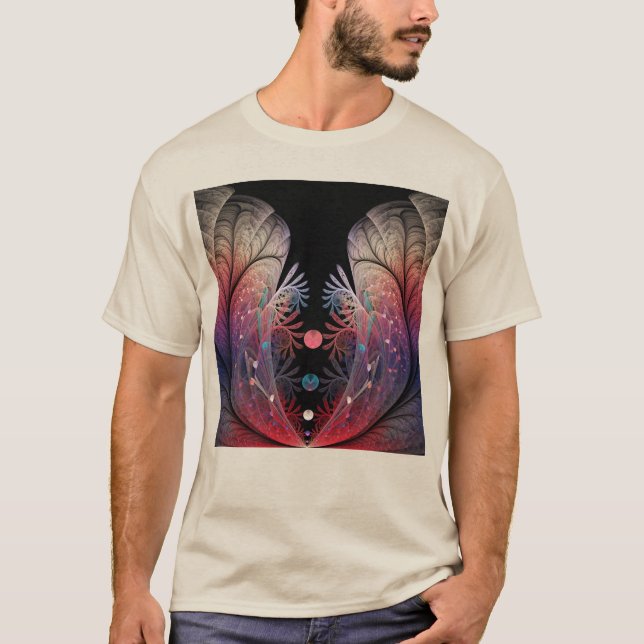 Jonglering Abstrakt Modernt Fantasy Fraktal Konst T Shirt (Framsida)