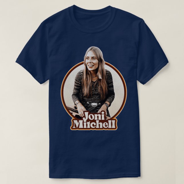 Joni Mitchell 70-talet Sepia Tone T Shirt (Design framsida)