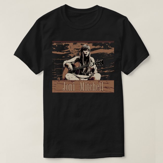 Joni mitchell Brown Vintage T Shirt (Design framsida)
