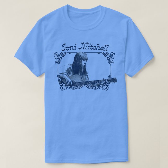 Joni Mitchell Retro 1970-talets Stil Art Design T Shirt (Design framsida)
