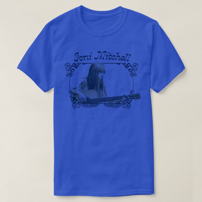 Joni Mitchell Retro 1970-talets Stil Art Design T Shirt (Design framsida)