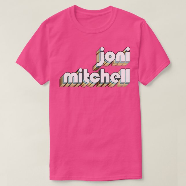 Joni Mitchell Retro Regbow Typography Faded Stil T Shirt (Design framsida)