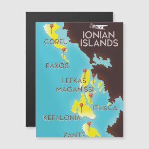 Joniska öarna karta poster.