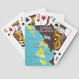 Joniska öarna karta poster. casinokort
