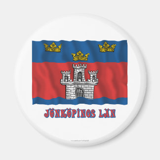 Jönköpings län som viftar flagga med namn magnet