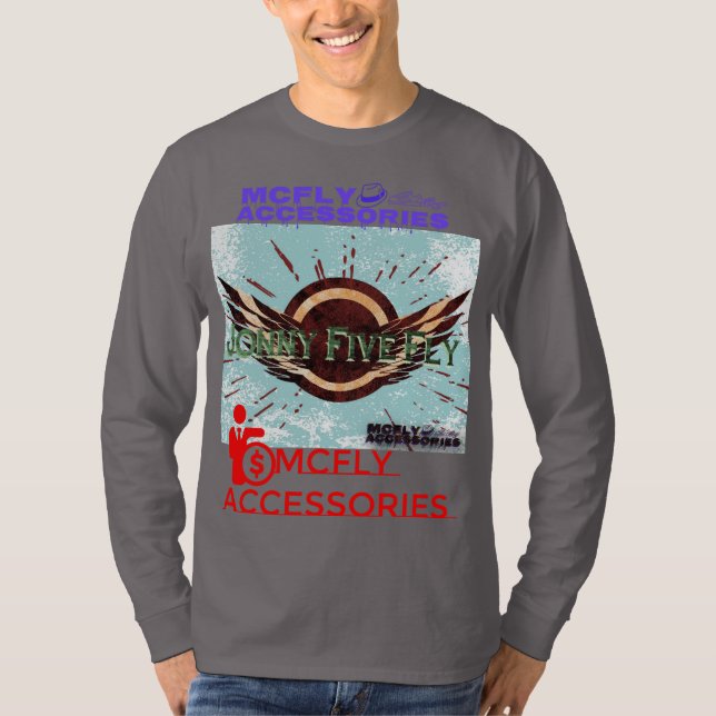 Jonny Fem Fly McFly-tillbehör, Långärmad Shirt T (Framsida)