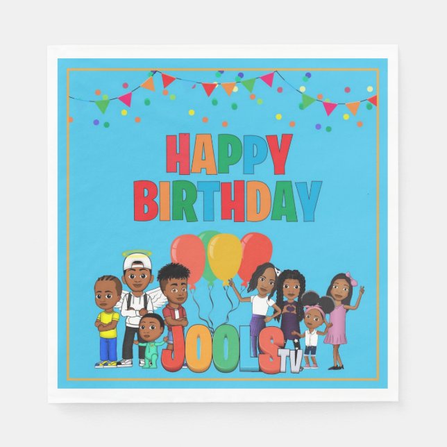 JOOLS TV ®️ Blue Papper 6.5 i Napkins Pappersservett (Framsidan)