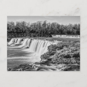 Joplin Grand Falls - översikt Gråskala vykort