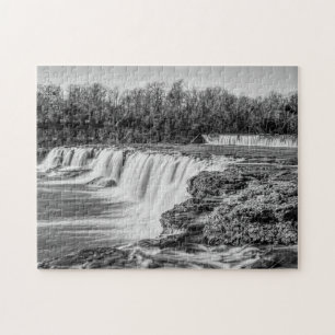 Joplin Grand Falls - översikt gråskalepussel Pussel
