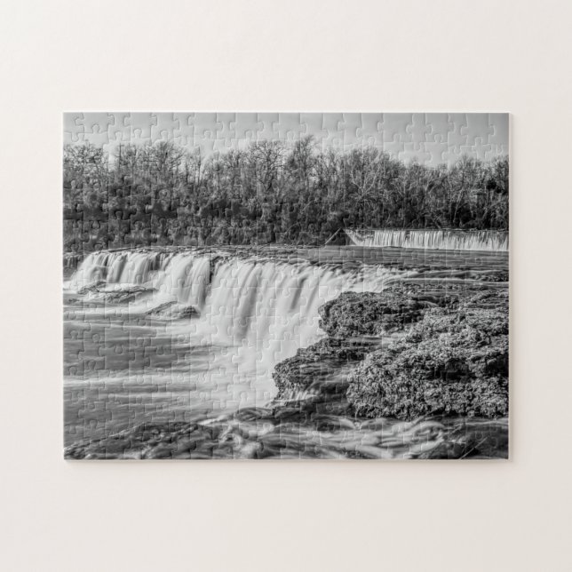 Joplin Grand Falls Overview Gråscale Puzzle Pussel (Horisontell)