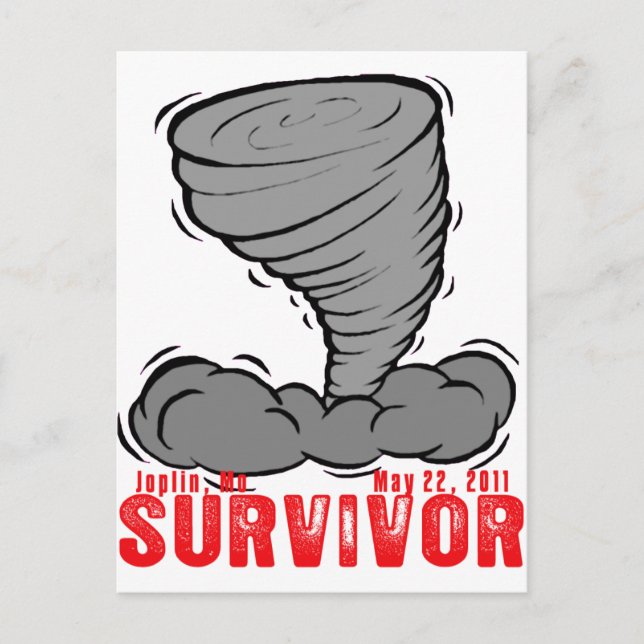 Joplin Missouri Tornado Survivor Vykort (Framsida)