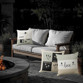 Jord: Crocus Flower Geometric Dekorativ kudde