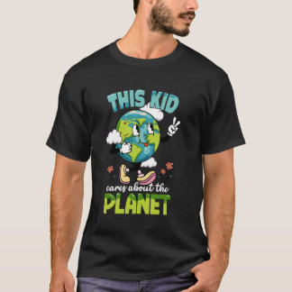 Jord dag barn bryr sig om planeten earthday t shirt