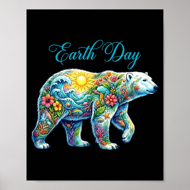 Jord dag isbjörn planet årsdag poster (Framsidan)