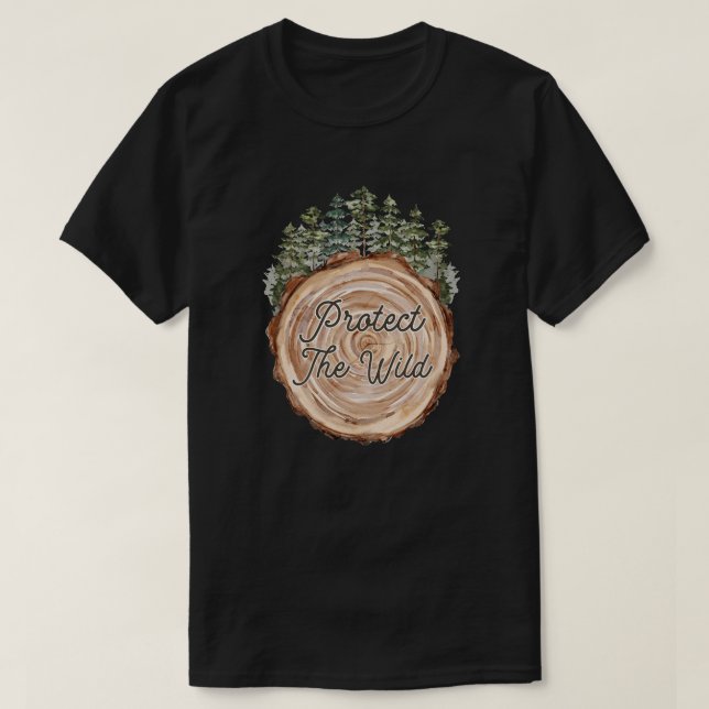 Jord-dagsofferten Wood Disk Gräs Träd Environment T Shirt (Design framsida)