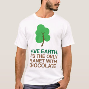 Jord det enda planet med choklad tee shirt